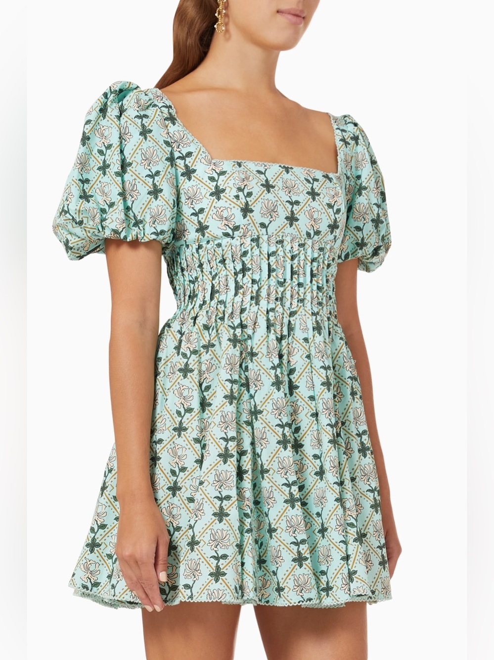 Agua by Agua Bendita Caramelo Mini Dress in Herbal, Size Small